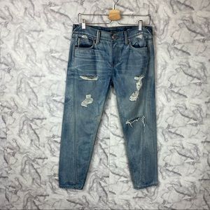 Level 99 Distressed Sarah Twisted Seam Tomboy Jeans